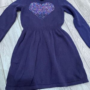 Gymboree Purple Knit Dress with Sequin Heart